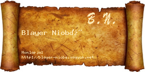 Blayer Niobé névjegykártya